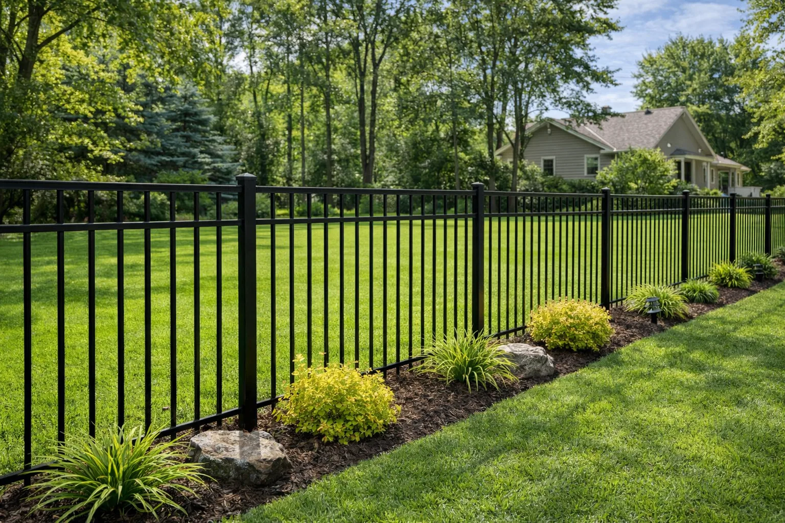 Flat Top Aluminum Fence fence style
