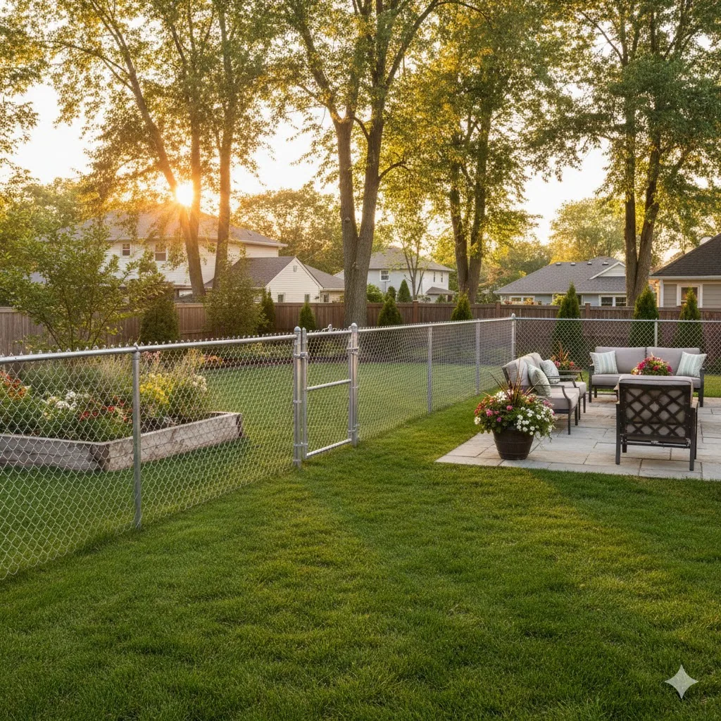 Cost-effective backyard fencing Chain Link Fence fence application
