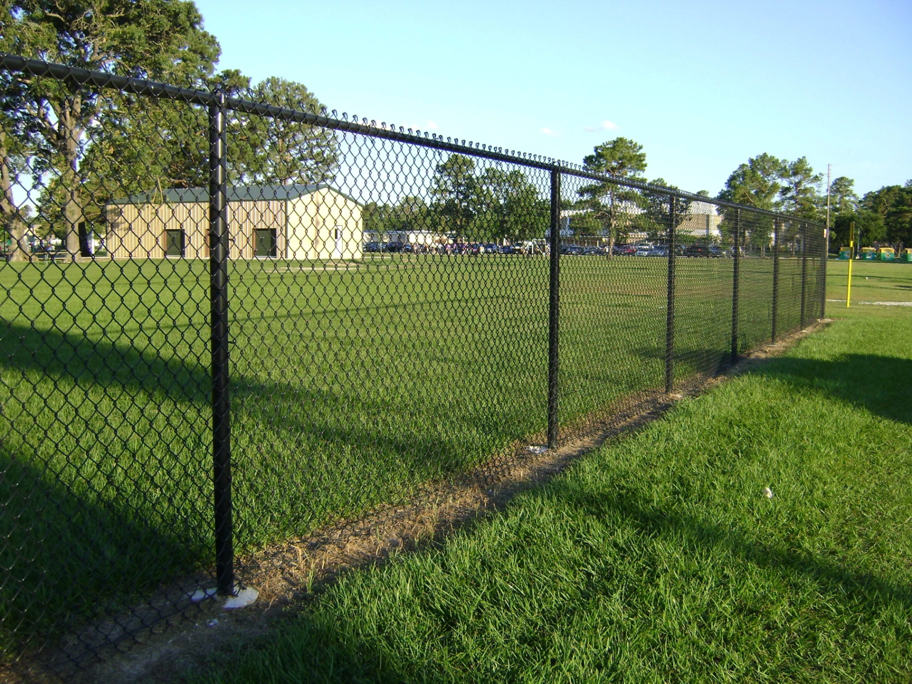 Black Chain Link Fence - Commercial Installation - Michigan