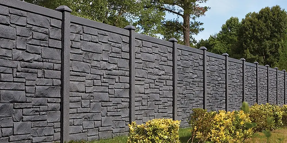 SimTek Dark Stone Composite Fence Installation - Michigan