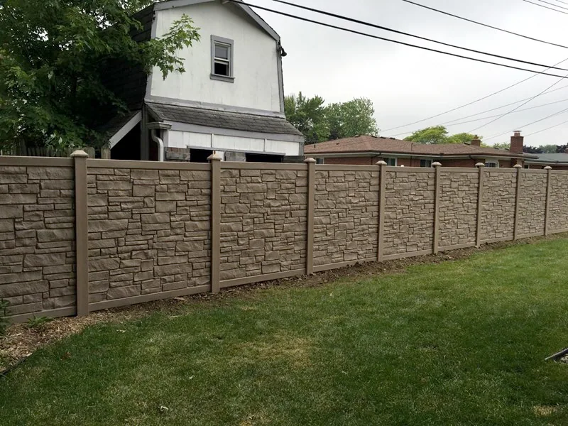 SimTek Composite Stone Fence Installation - Michigan