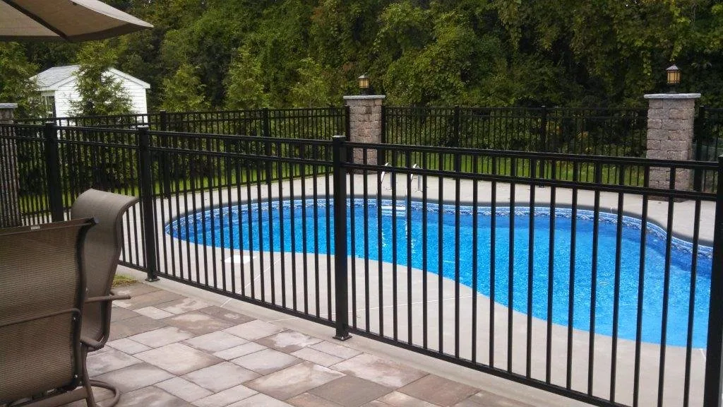 Aluminum Bronze Pool Fence Installation - Michigan