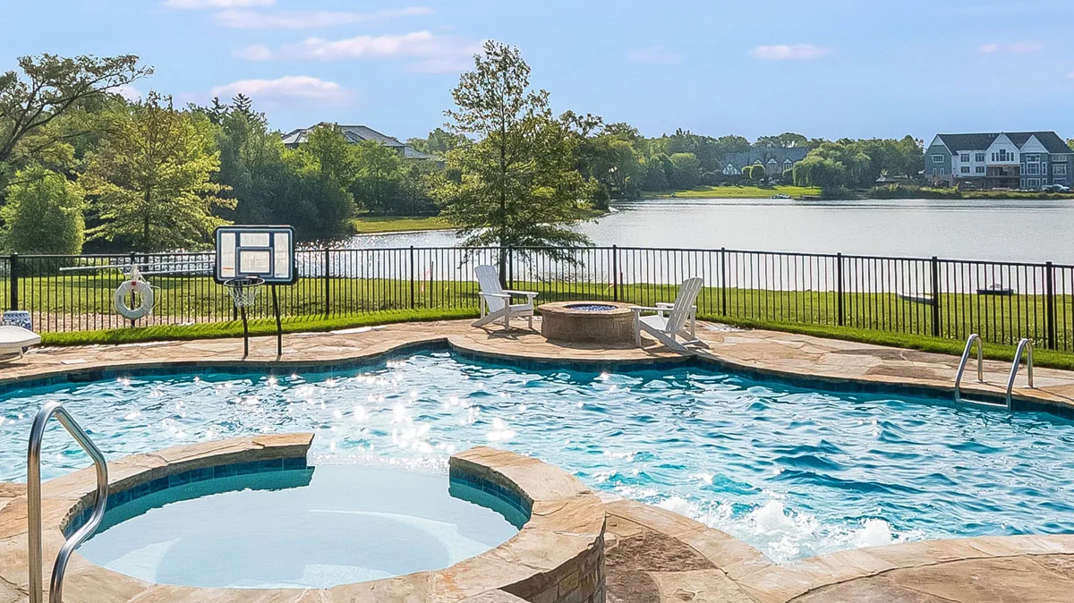 Aluminum Lakeside Pool Fence Installation - Michigan