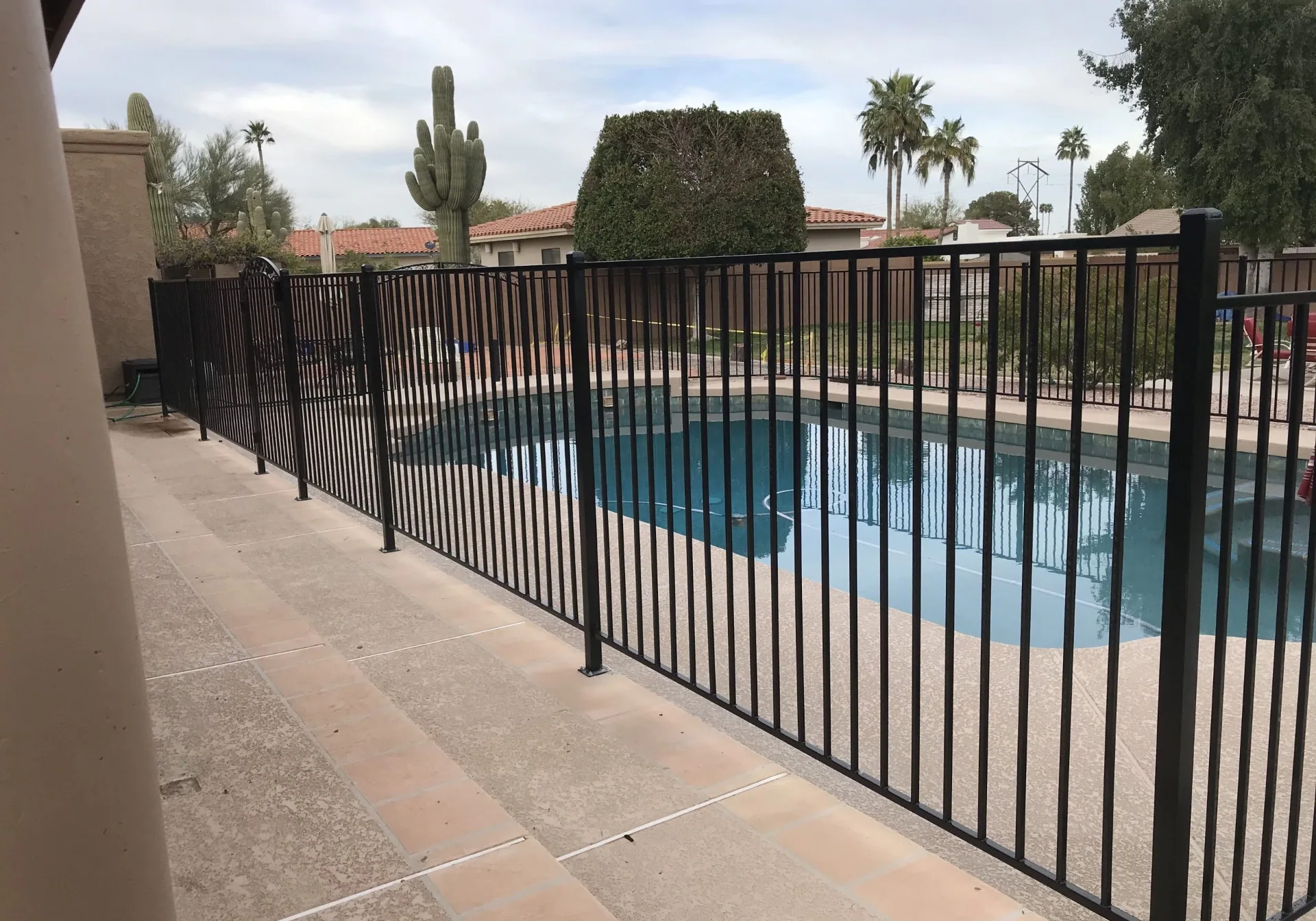 Iron Pool Safety Fence Installation - Michigan