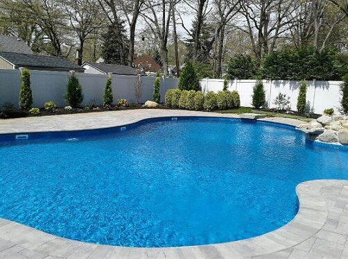 Vinyl Privacy Pool Fence Installation - Michigan