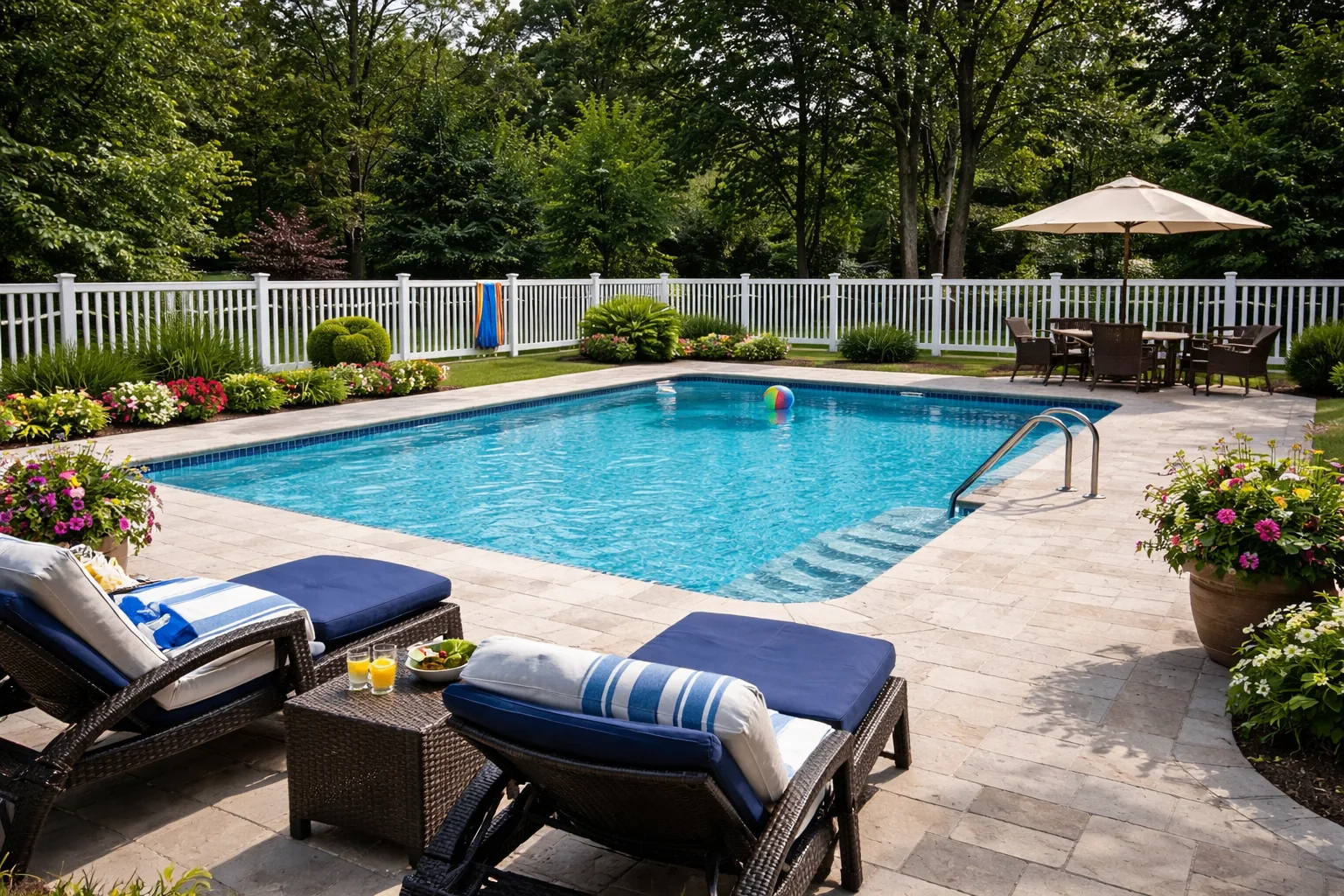 Swimming pool enclosures Vinyl Fence fence application