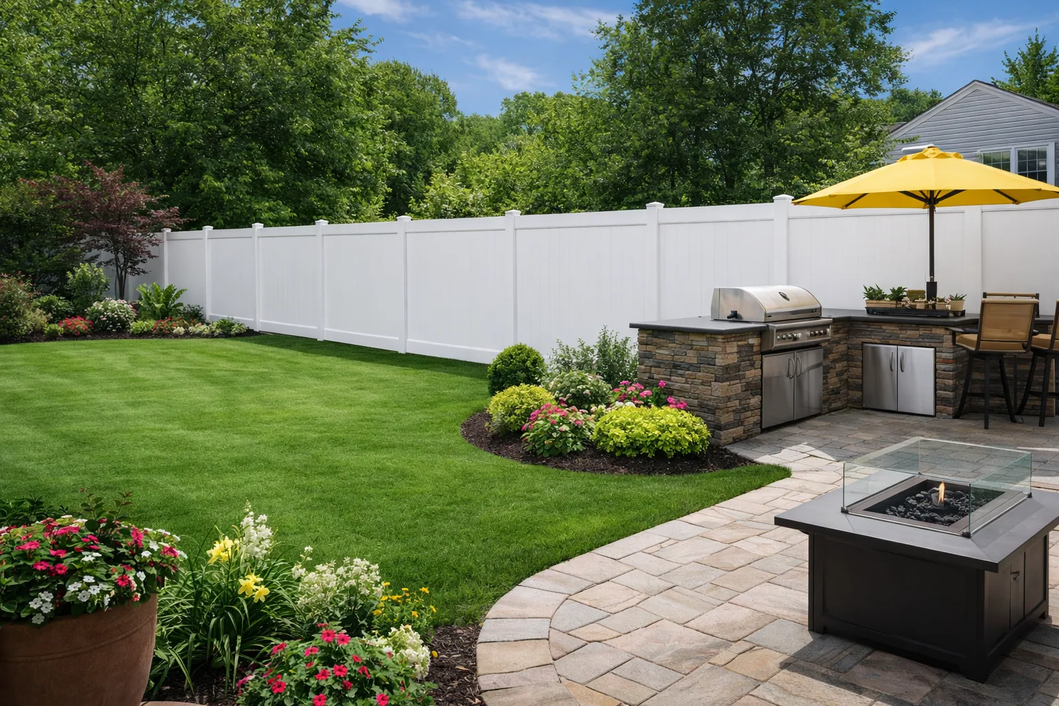 Residential privacy fencing Vinyl Fence fence application