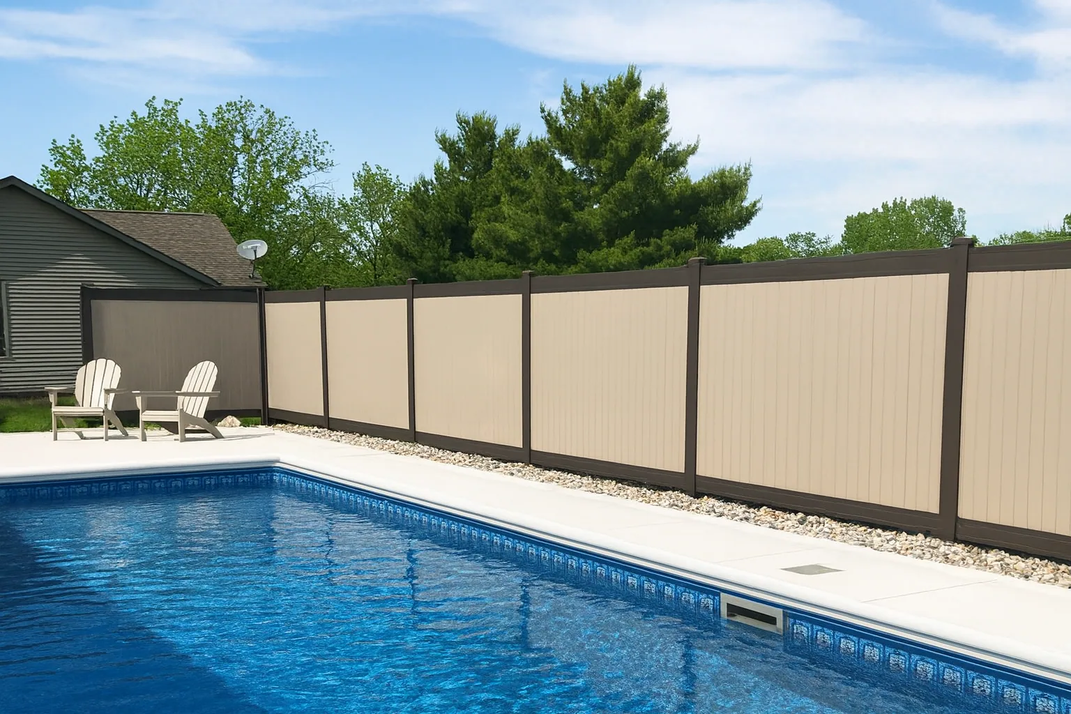 Vinyl Privacy Fence - Two Tone - Newport, Michigan