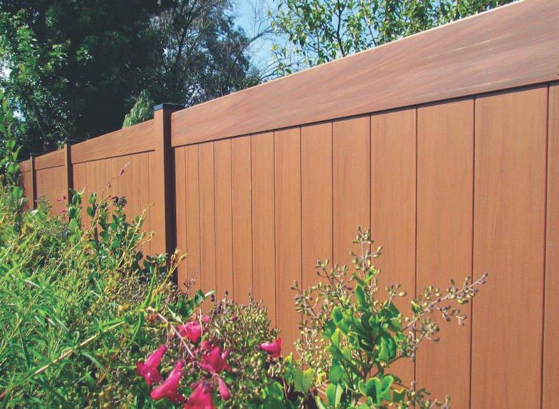 Vinyl Privacy Fence - Mocha Walnut Wood Tone - Taylor, Michigan