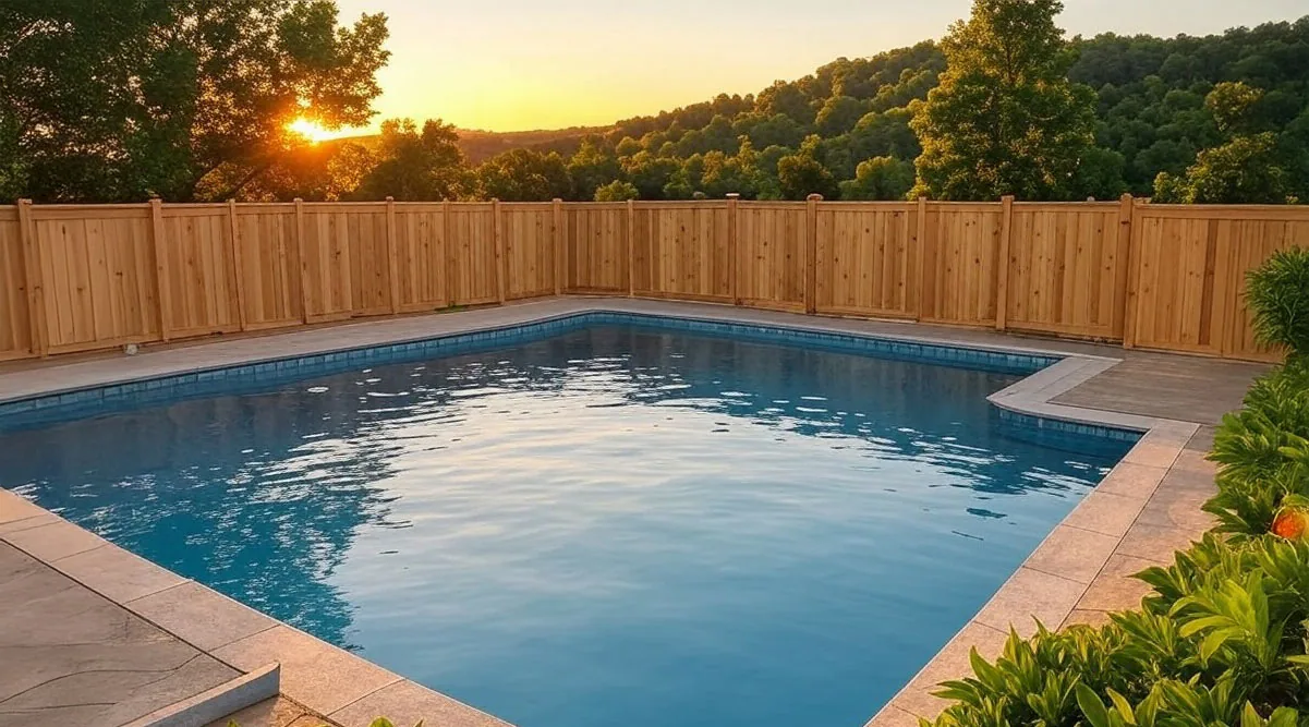 Pool enclosures Wood Fence fence application