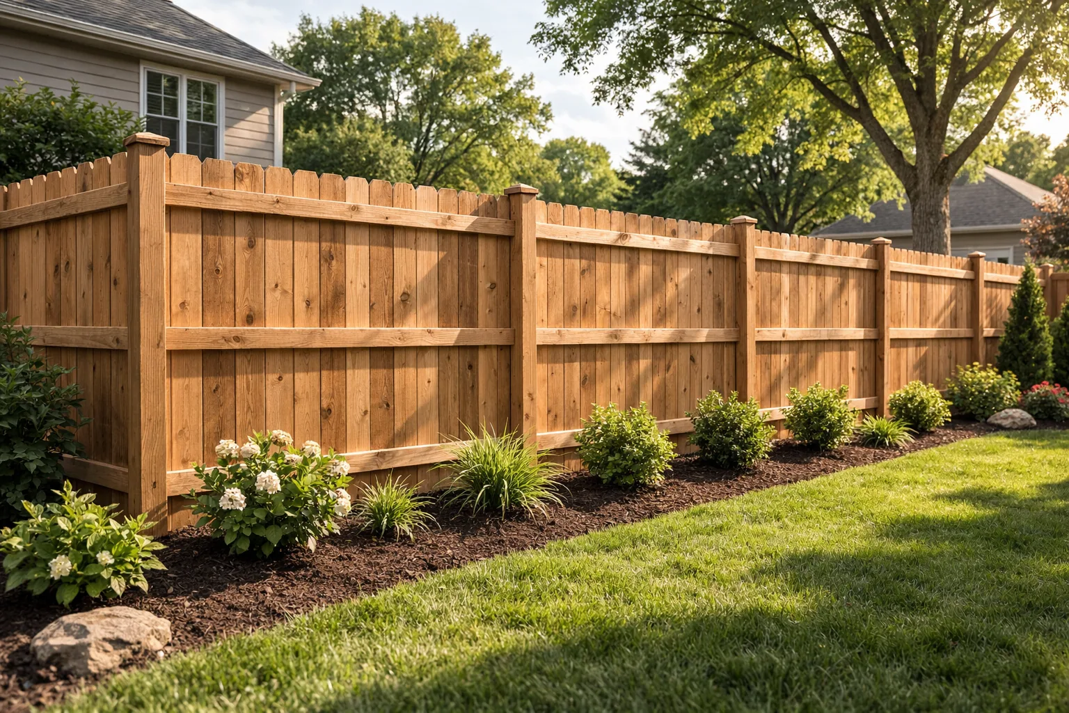 Dog-Ear Solid Privacy Wood Fence fence style